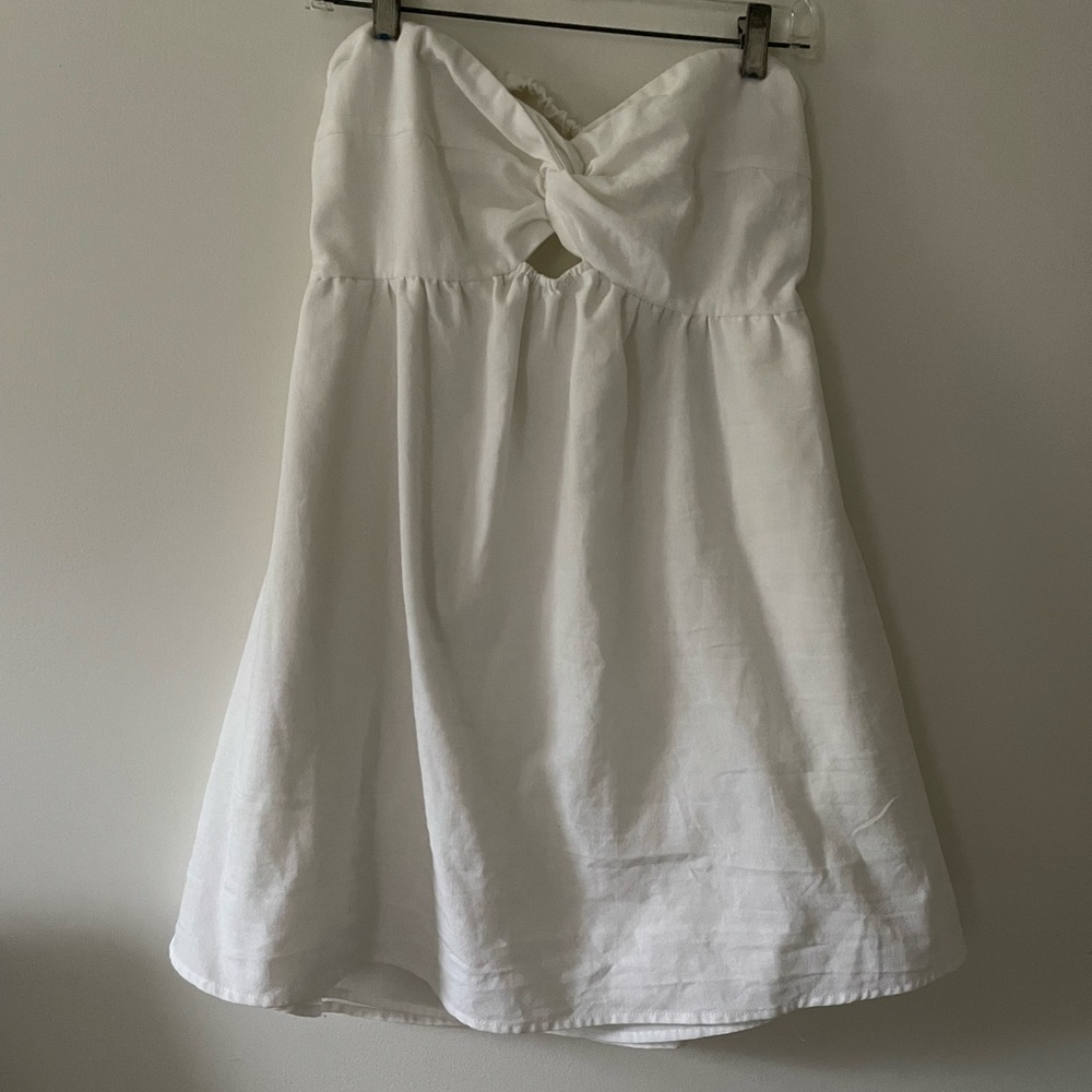 Women Summer Dresses Sleeveless White With Pockets. Fits like XL - Picture 6 of 12